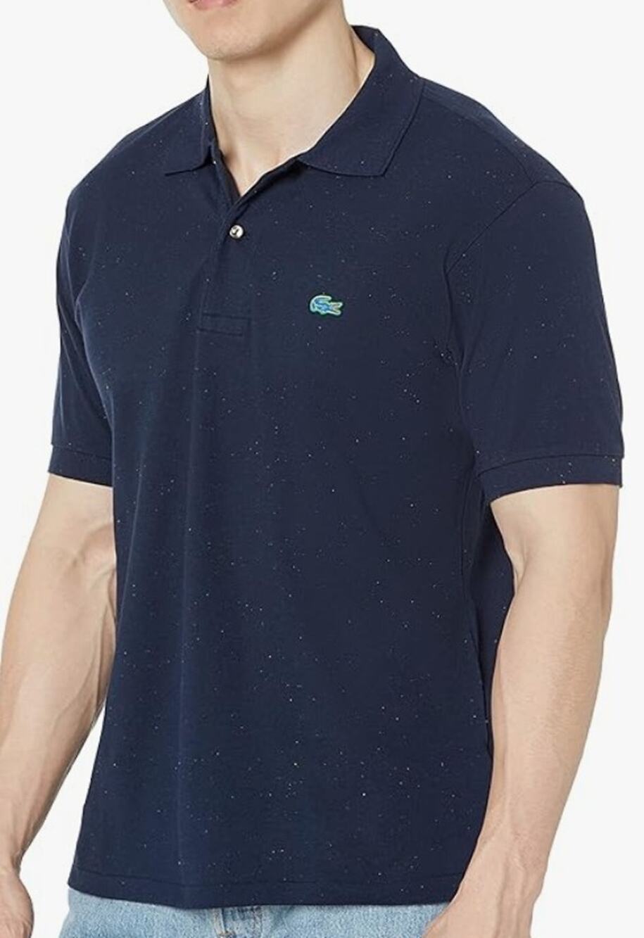 Lacoste Men's Classic Fit Speckled Print Cotton Pique Polo Marine Nepse L